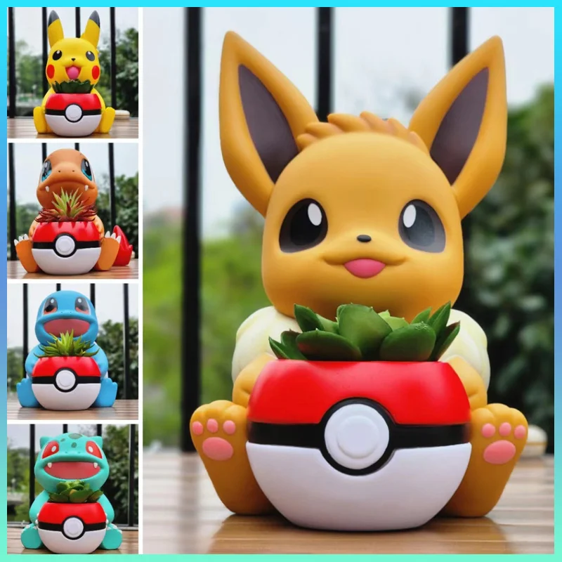 Anime Flowerpot Digital Baby Charmander Squirtle Bulbasaur Ibrahimovic Hand-Made Ornaments Model Decorations Toy Gift Pet Elves