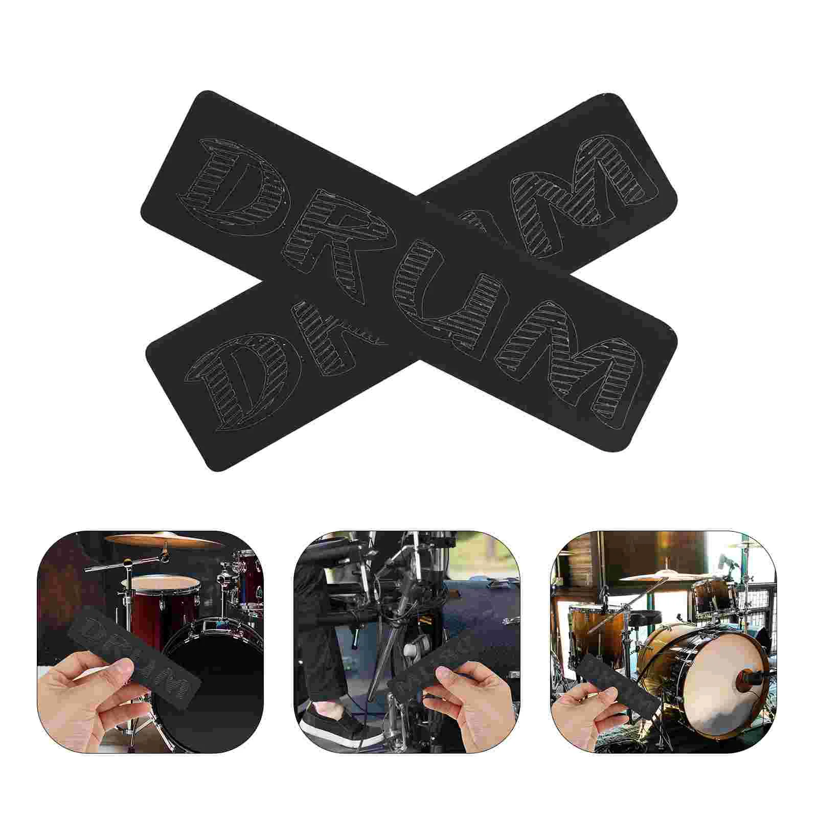 

2 Pcs Drum Pad Bass Protector Rim Guard for Jazz Patch Practice Dampener Gel Pads Black Hoop Snare Mute