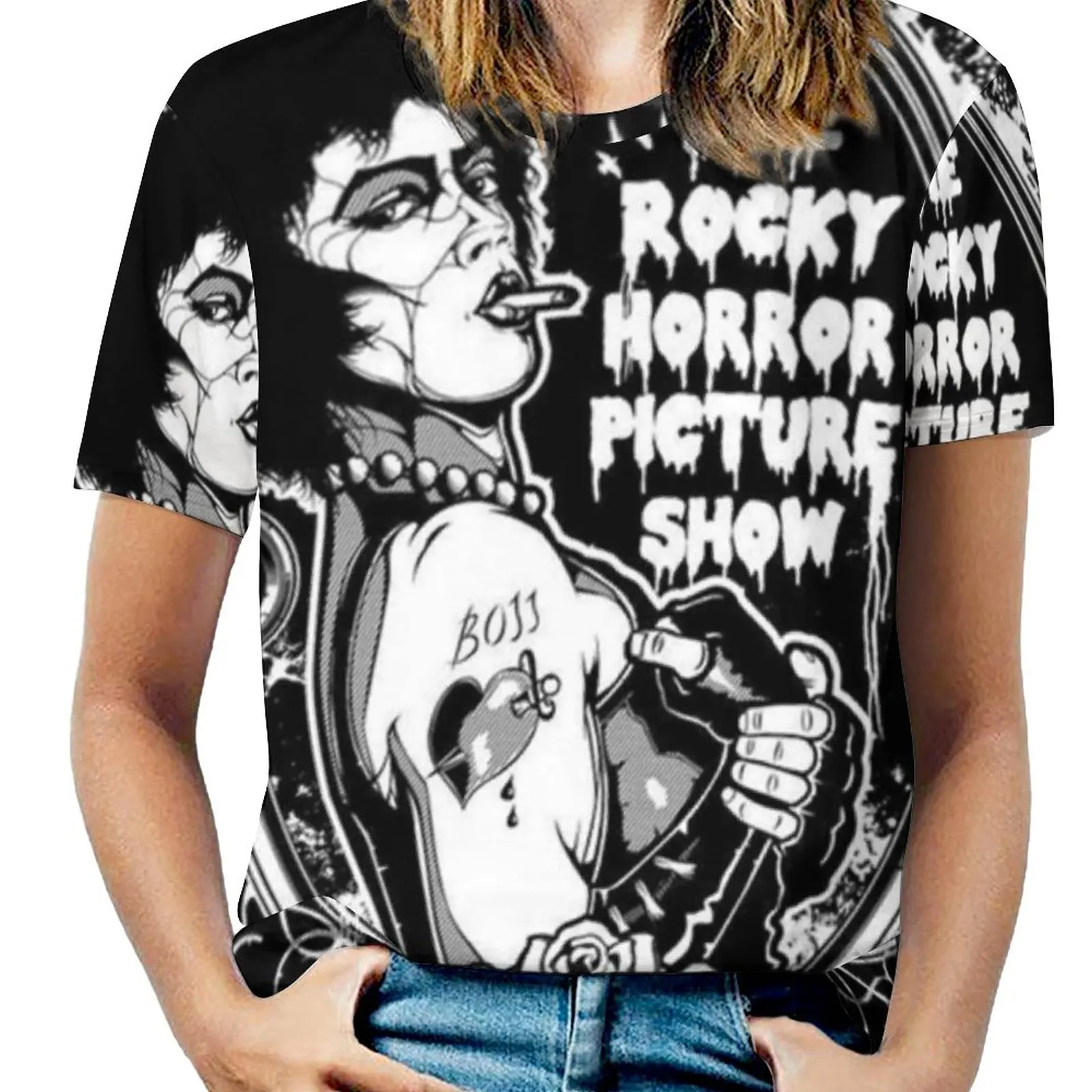 The Horror Picture Show Tv Series Fashion Print Women Ladies Girls T-Shirt Harajuku Round Neck Short Sleeve Tops & Tees The