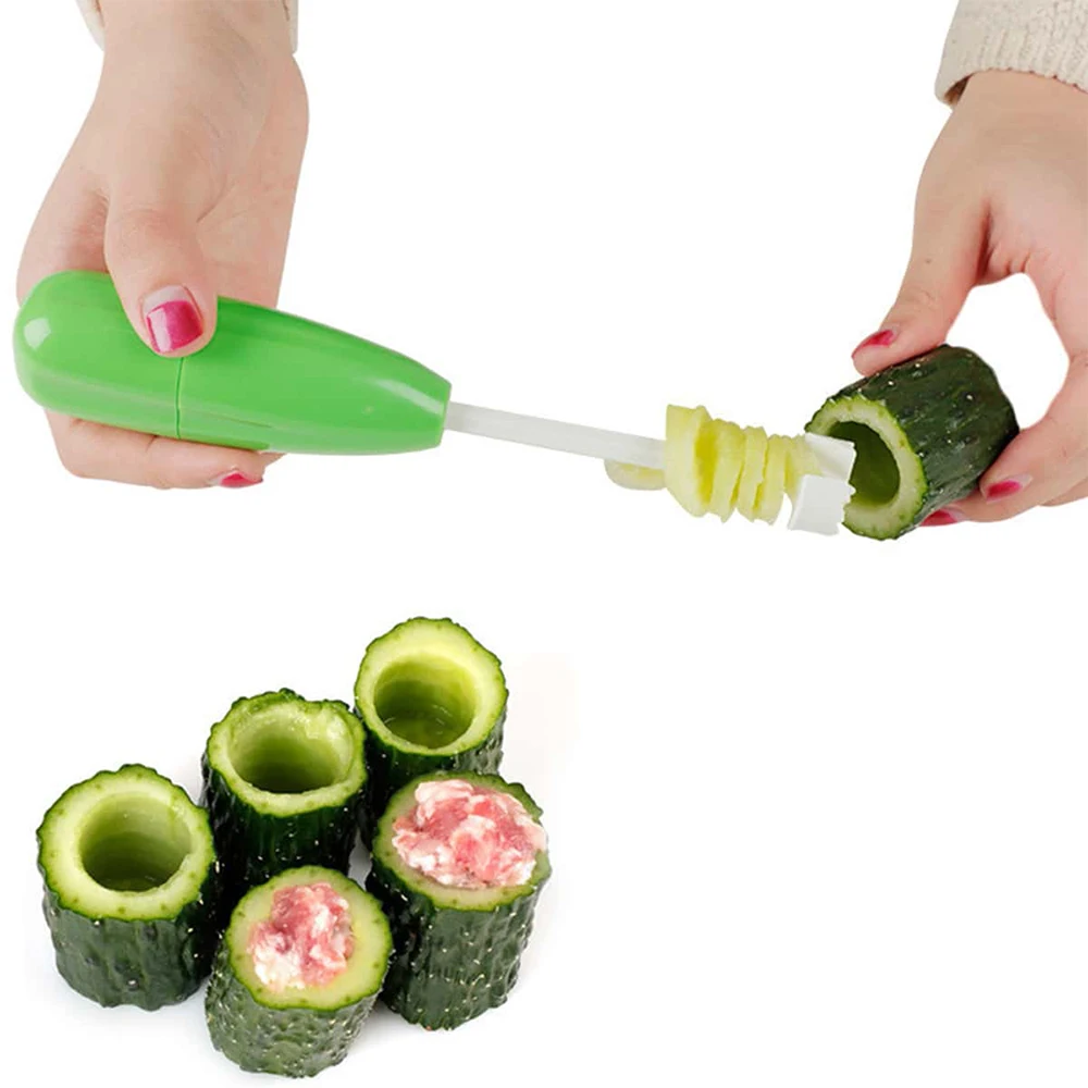 Veggie Corkscrew Carver Set Vege Drill Digging Device Corer Vegetable Spiral Cutter Spiralizer Kitchen Gadget