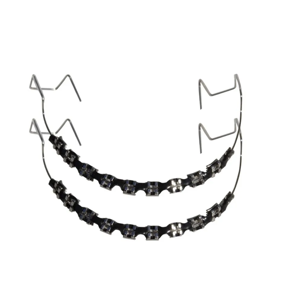 1 Pair Colorful Temporary Tooth Decoration Dental Decorations Fake Brackets Orthodontic Ligature Ties Braces with Metal Wires