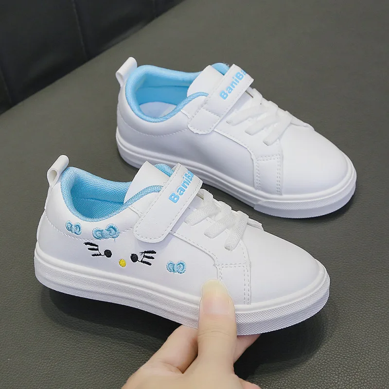 Kid Casual Board Shoes Girls Cute Patterned Flat Shoes Outdoor Children Riding Jogging Sneakers Students Hiking Breathable Shoes