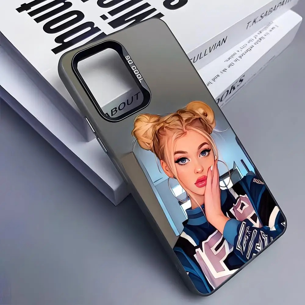 Cute Loren Gray Phone Case for Samsung Galaxy S26 S25 S24 S23 S22 S21 S20 Note20 Plus Ultra Colorful Silver Cover