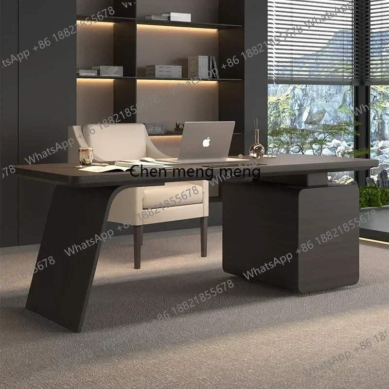 Luxury Modern Computer Black File Cabinet Wooden Computer Desk Organizer