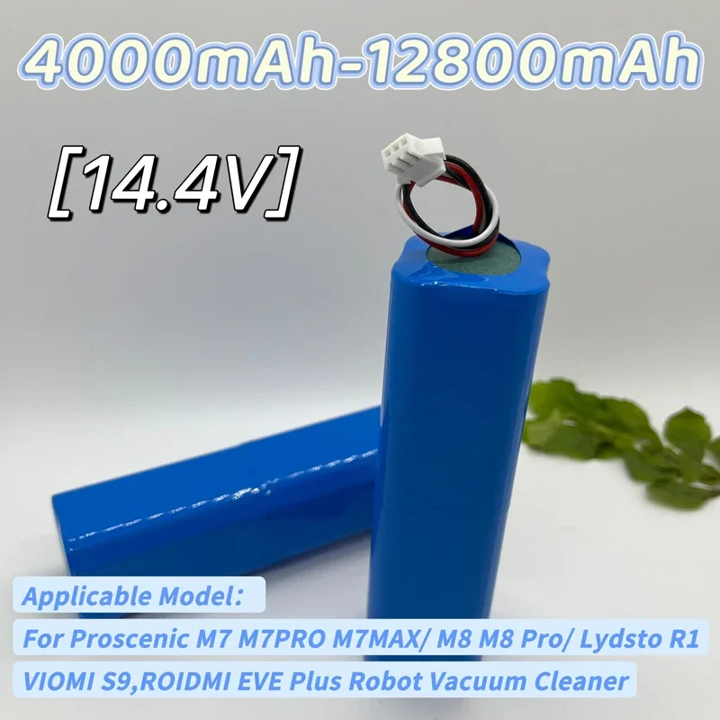 XiaoMi Lydsto R1 Roidmi Eve+ Viomi S9 로봇 진공청소기와 호환되는 4000mAh-12800mAh 교체용 배터리 팩 |   대용량