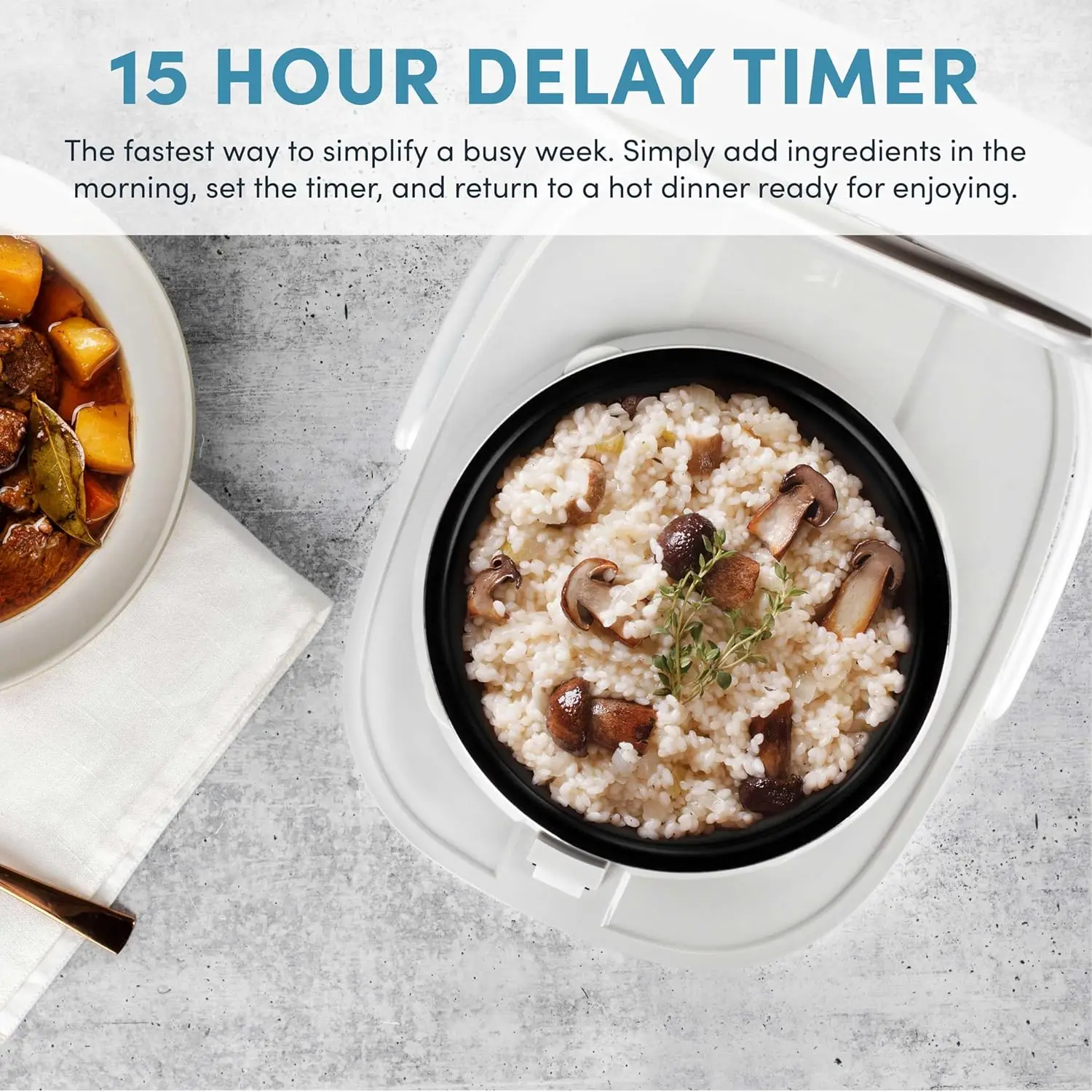 Housewares Professional 8-Tassen (gekocht) / 2Qt. 360 °   Induktions-Reiskocher und Multikocher (ARC-7604), Weiß