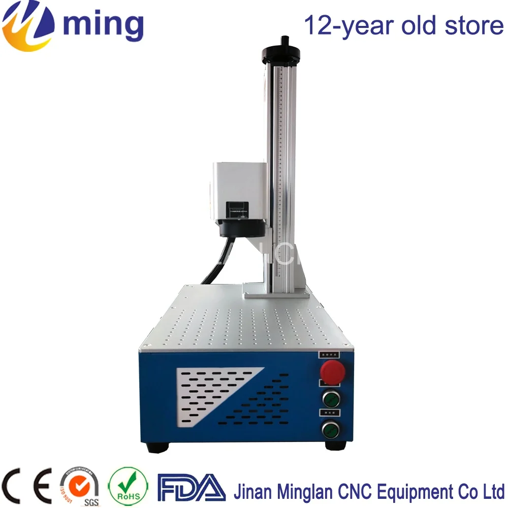 Macchina per marcatura laser a fibra di alta qualità per metallo, acciaio, rame, obiettivo 200X200MM con laser Raycus 50W (QB)