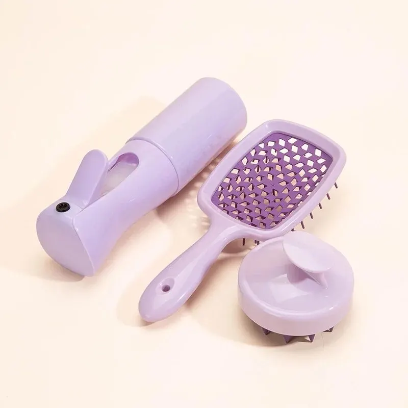 Shampoo Brush Scalp Massage Spray Bottle Dispenser Bottle Hollow Comb Styling Comb Hair Set