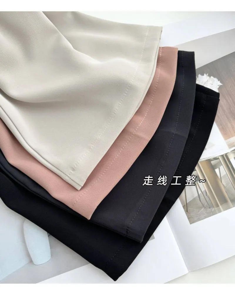 Korean New Spring Summer Thin Pants Women Elastic Waist Suit Pants Women's 2027 Nine-point Casual Straight-leg Pants Ladies