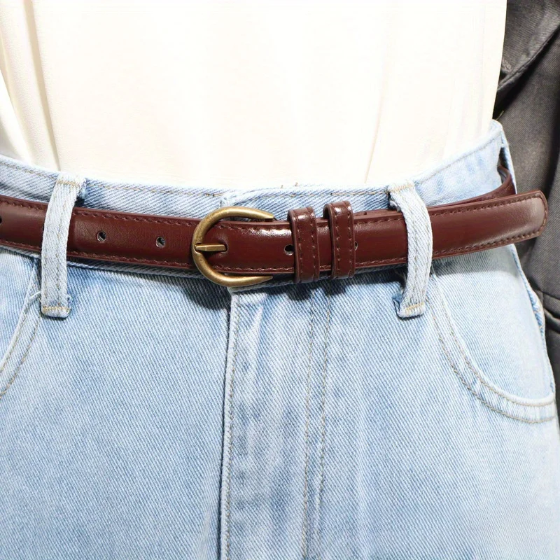 Belt Women's Simple  Small Thin Retro Ins Style Decoration Pant Belt Brown Jeans Belt GM2072