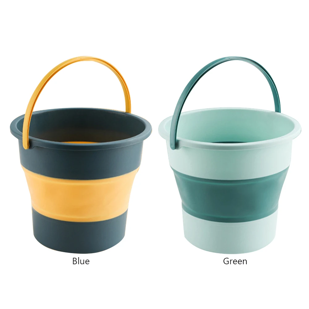 Folding Bucket Portable 10L 5L Foldable Basin Silicone Water Bucket Camping Space Saving Car Wash Buckets For Home Outdoor