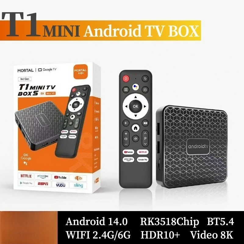 

For T1MINI Box 8K Dual Band WiFi TV Set Top Box Network Player RK Android TVBOX