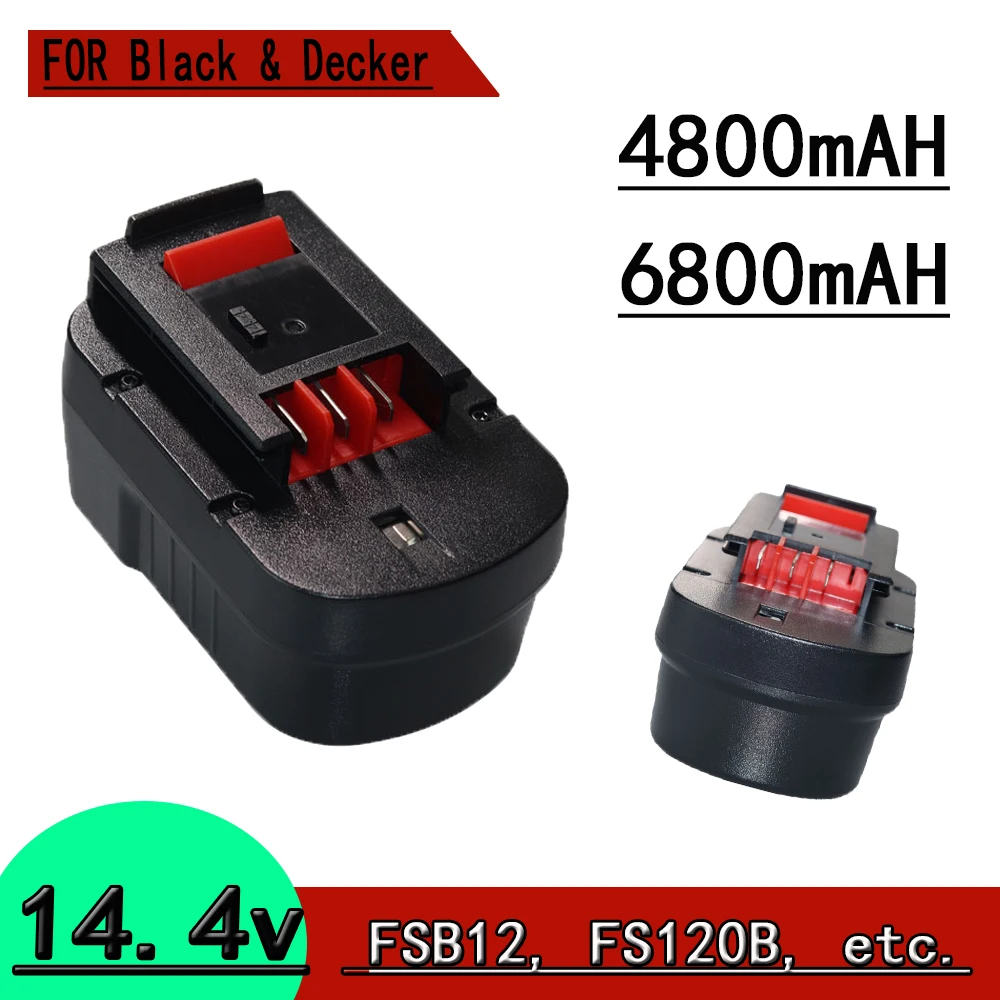 Untuk Black & Decker A1712 FS120B FSB12 HPB12 A12 A12-XJ A12EX FS120B FSB12 FS120BX 14.4V 4.0 6.0Ah NI-MH Baterai Pengganti