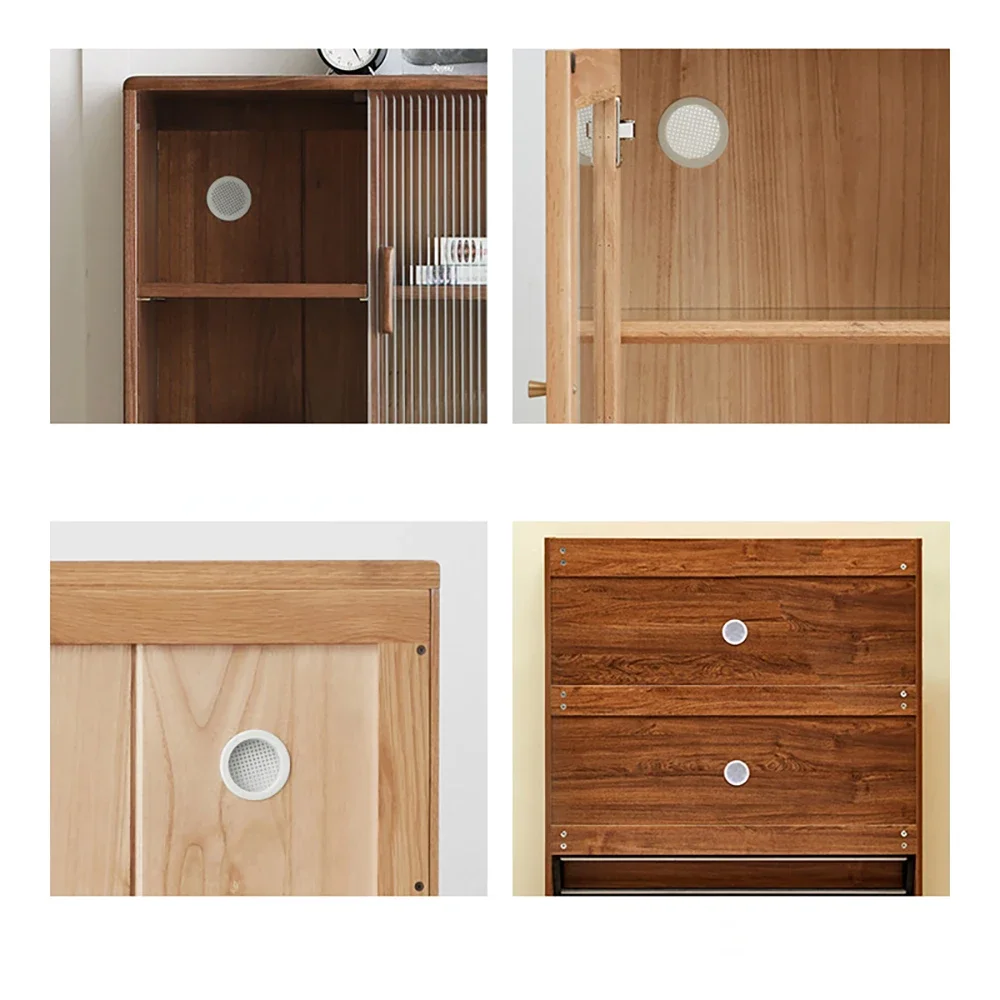 White PP Plastic Breathable Hole Cabinet Ventilation Vent Decoration Cover Shoe Cabinet Mesh Plastic Hole Cover Dia 26-58mm
