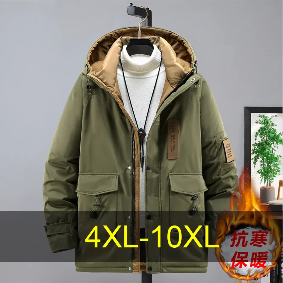 

Winter Parkas Men Thick Jacket Coat 10XL Plus Size Cargo Parkas Male Fashion Casual Thick Parkas Male Big Size 10XL