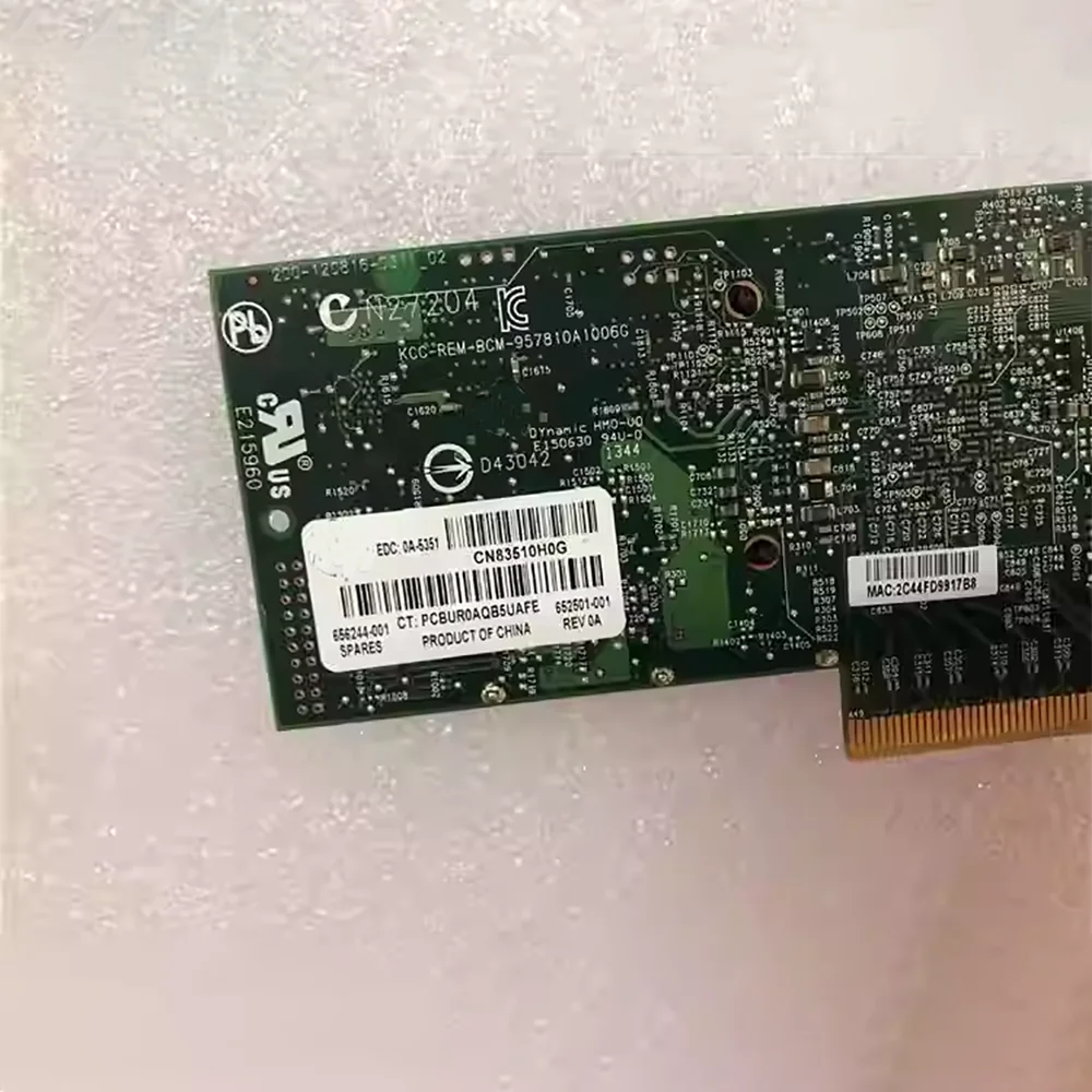 Bcm57810s 652503-BHP 652503-B21 10 Gigabit Network Card With Dual Electrical Ports 656244-001 NC530SFP