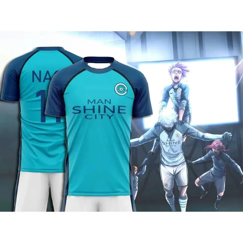 Mayotte Blue Lock Shirt Men's T-shirt Anime Shining City Football Men's Shirt Short Sleeve Shining Manga Bastard Munich Sports