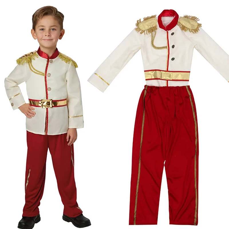 Costume da principe Cosplay per bambini costumi da gioco di ruolo di Halloween bel ragazzo età media nobile festa di carnevale reale vestito affascinante