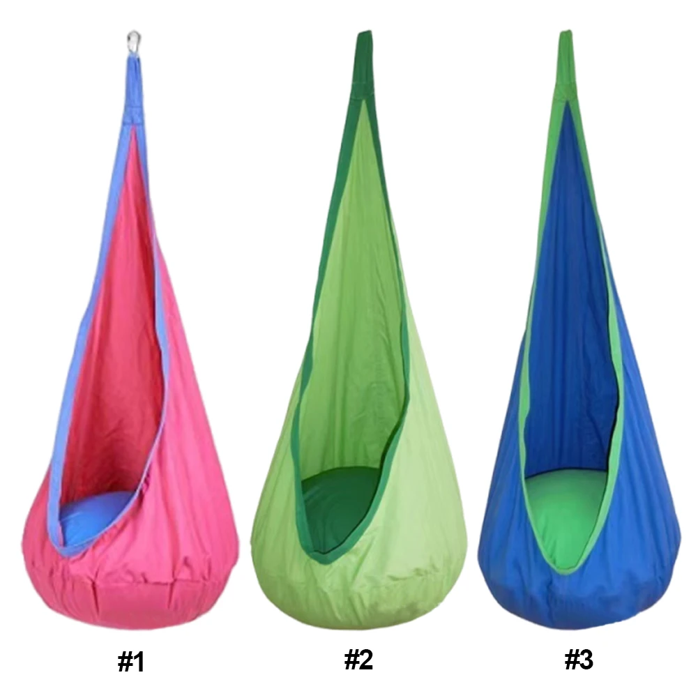 

Light Up Kids Pod Swing Seat Cotton Hanging Chair 4 Light Modes 16 Colors Pod Swing Chair Kids Sensory Swing for Indoor Outdoor
