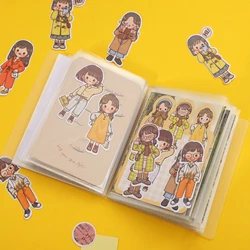 40 Pages Cute Girl Journal Memo Pad Storage Book A6 Slip Pocket Folders Postcard Star Idol Photo Organizer Bag Kawaii Stationery