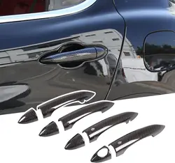 ABS Carbon Fiber Car Exterior Door Handle Grab Cover Trim For Alfa Romeo Giulia 952 Stelvio 949 2017-2020 Exterior Accessories