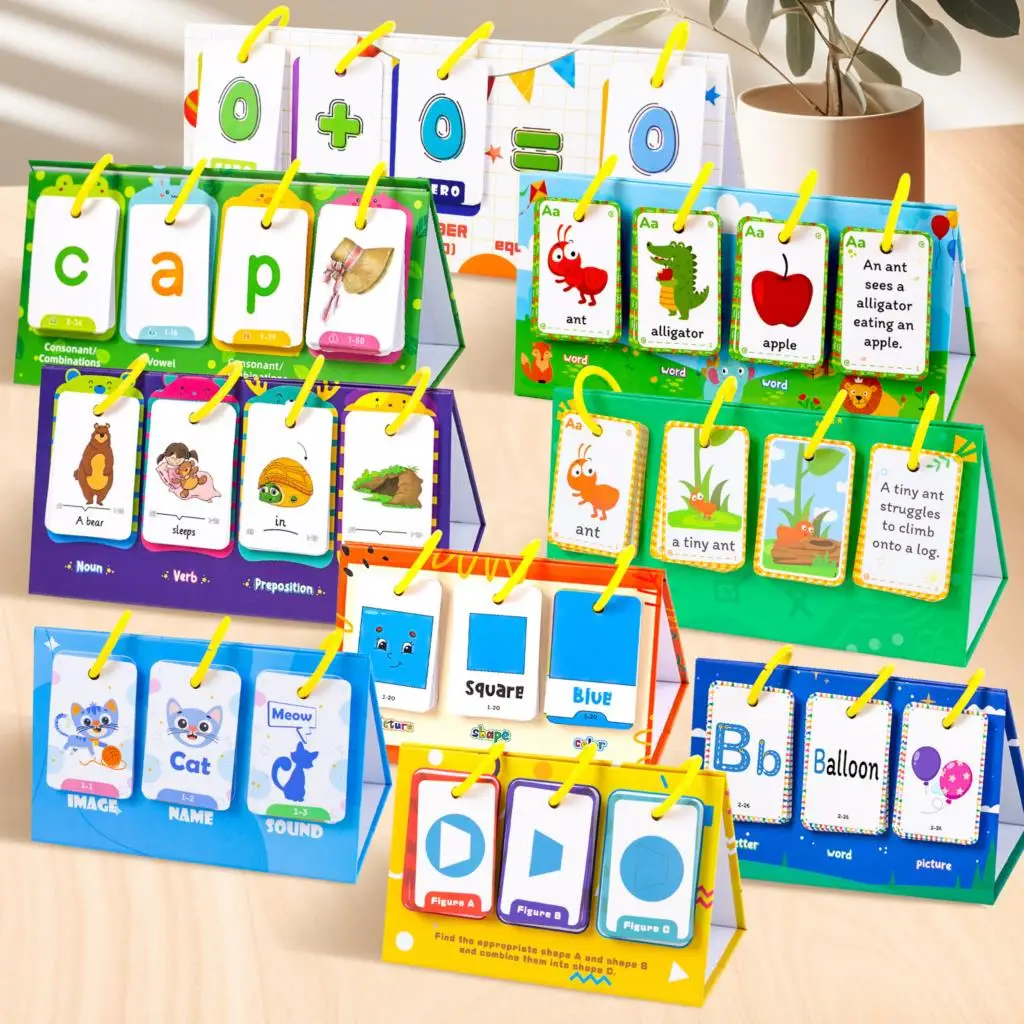 Kids Early Education Puzzle English Color Shapes Letters Numbers Parent-child Interaction Three-dimensional Card Cognitive Toys