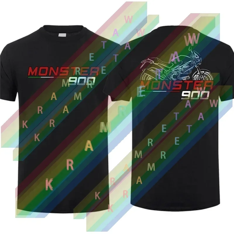 

Summer Man T shirt 100% CottonDucatis Monster 900 1993-2002 T-shirt motorcycle Graphic Summer Short Sleeves 100% Cotton