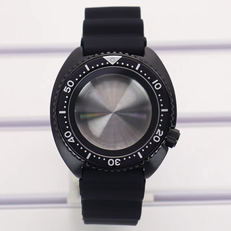 Saphirglas 45mm Uhrengehäuse Edelstahl für Mod 6105 Turtle Abalone Gehäuse für Seiko NH35 NH36 Uhrwerk Uhrenzubehör – Detail 1