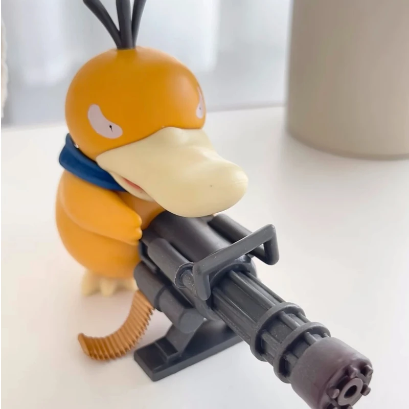 

2025 серия Pokemon Psyduck Gatling Gun, фигурка, игрушка, коллекция милых уток, креативная фигурка, модель, аниме, подарки, автомобиль, интересные игрушки