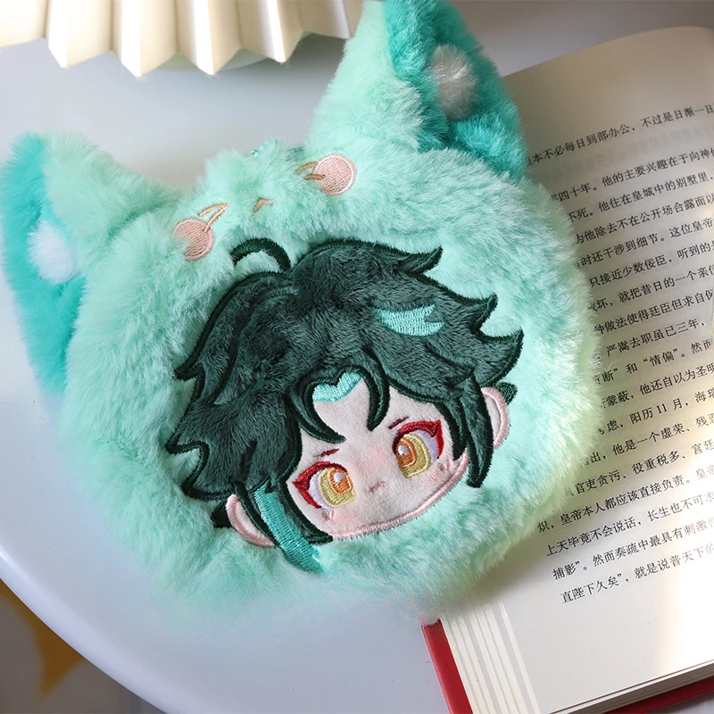 

Anime Game Genshin Impact Xiao Cosplay coin purse 12CM property cotton Plush doll Keychain Card Pack Cartoon ita-bag Pendant