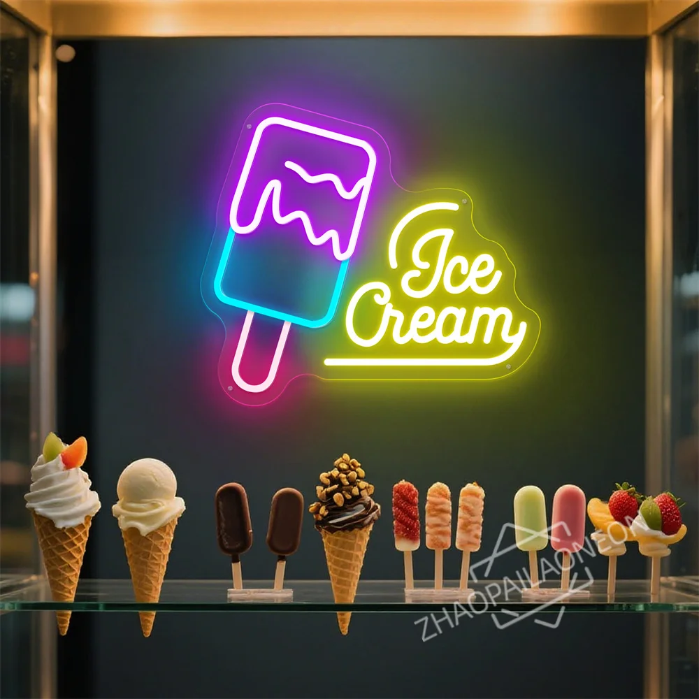 

Ice Cream Neon Sign for Wall Decor Led Neon Sign Ice Cream Shop Birthday Party Bedroom Bar Drink Shop Wall Decor Neon Light