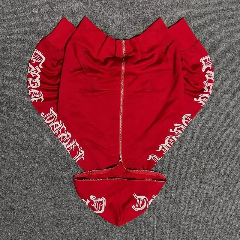 فضفاض إلكتروني طباعة موضة عادية المتضخم قلنسوة بسحاب الرجال Y2k الأمريكية القوطية الشرير شارع العليا Harajuku البلوز النساء