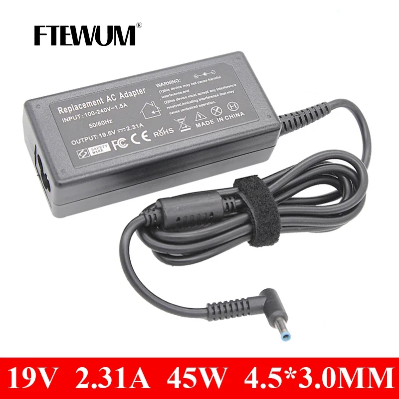 Carregador 45W 19V 2.31A 4.5*3.0mm Adaptador de Laptop para HP Stream X360 11 13 14 Series 740015-001 740015-002 741727-001 HSTNN-CA LA