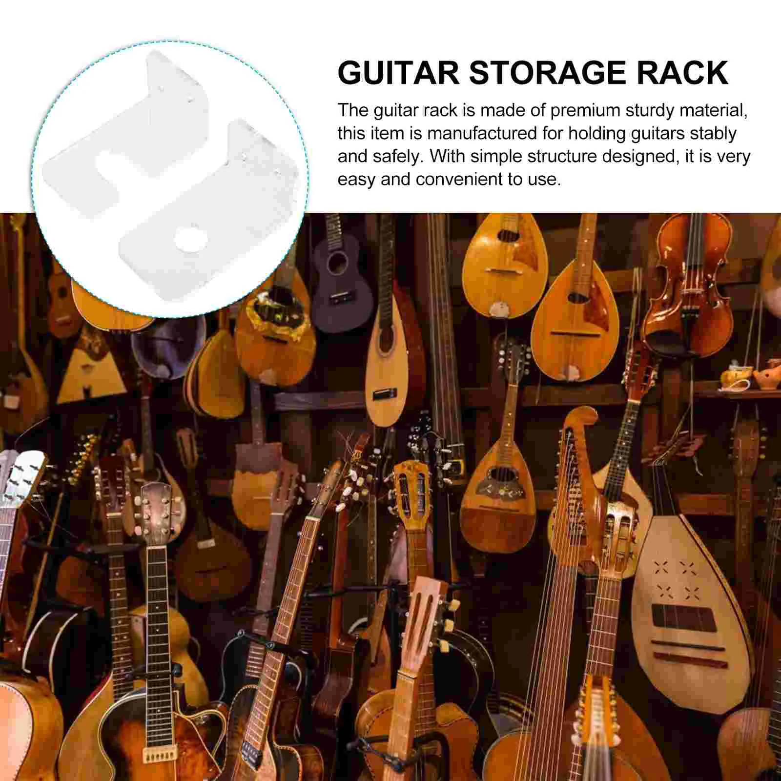 Guitar Bass Stand Wall Storage Rack Wall-mounted Holder Hanging Shelf