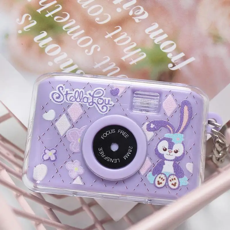 Sanrio Kawaii Keychain Cinnamoroll Melody Kuromi Key Ring Camera Pochacco Pendant LED Lighting Ornaments Jewelry Girl Gifts image 2