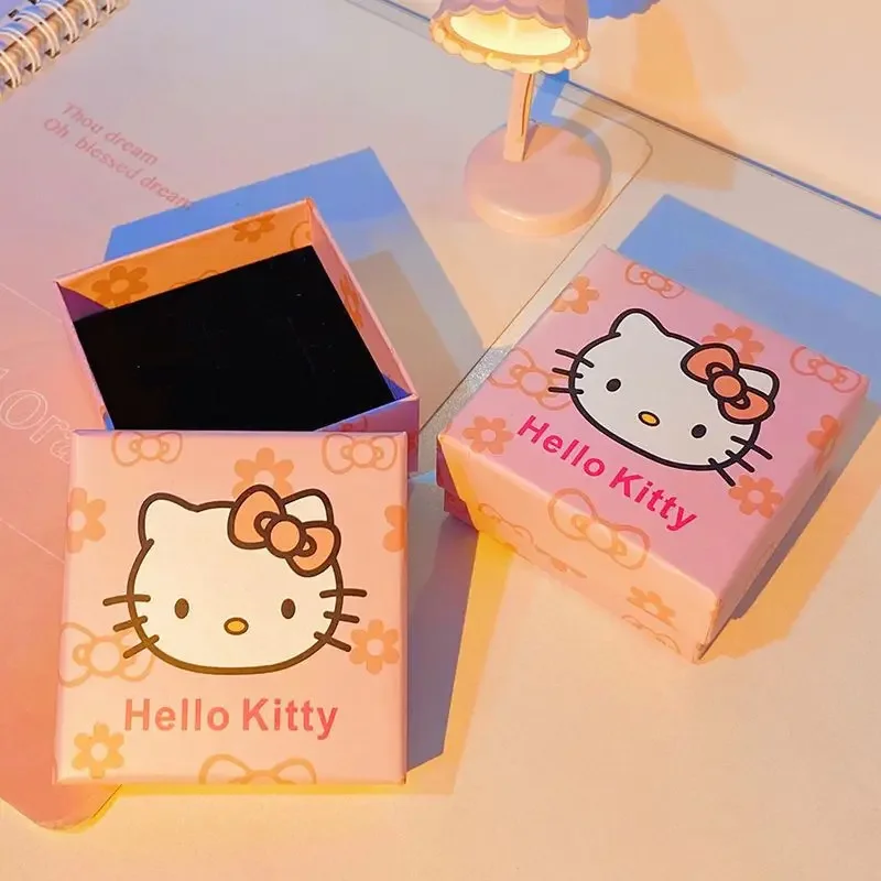 Caixa De Presente Hellokitty, Kawaii Cartoon Colar Anel Embalagem, Caixa De Presente De Jóias Anime, Bonito Meninas Mulheres Brinquedos, Atacado