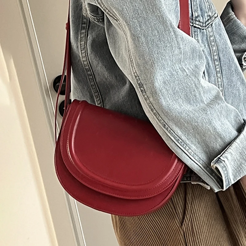 Korean Popular Red Bag for Women 2024 New Luxury Designer Single Shoulder Crossbody Bags Fashion Versatile Small Handbags