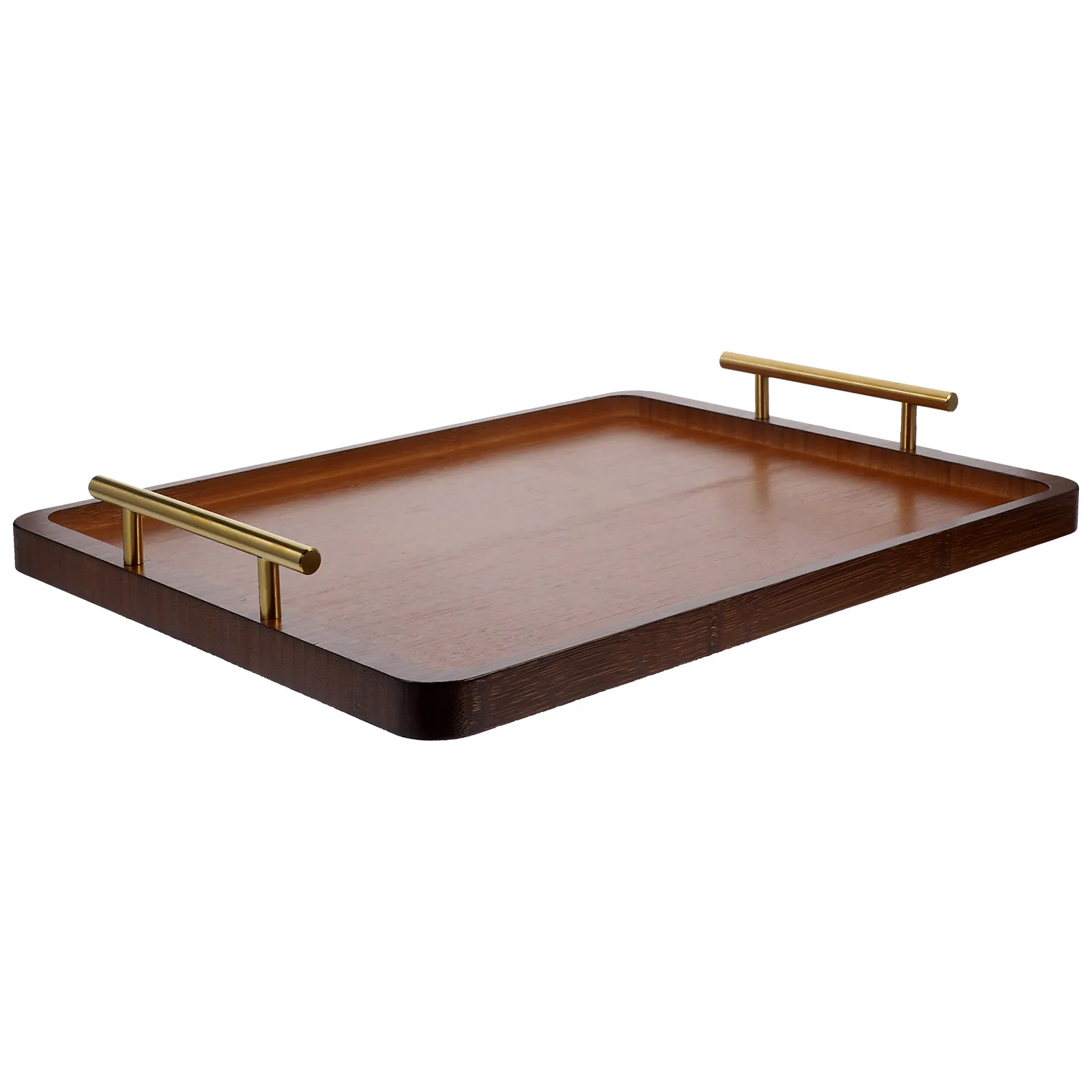 

Bamboo Storage Large Size With Handles Multi-Functional Fruit Bread Serving Tray For Tea Snack Dessert Household Kitchen Rustic