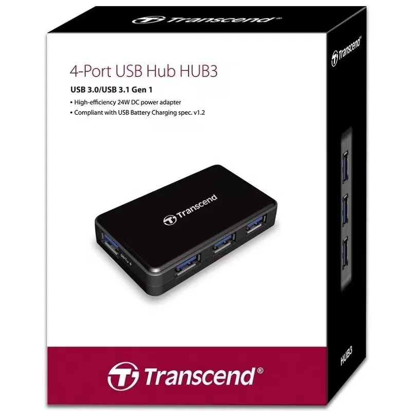 

TRANSCEND HUB3 is a 4-port hub with high-speed USB3.1/3.0 docking stations and TS-HUB3K