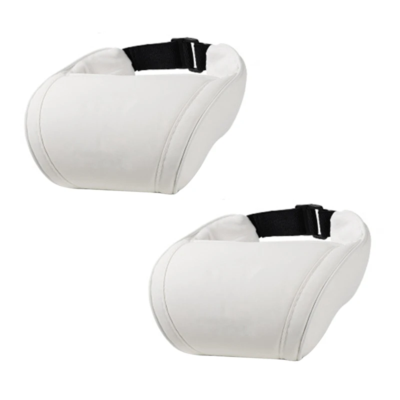 

2X Car Seat Headrest Neck Pillow Comfortable Memory Foam For Tesla Model X Y S 3 Accessories White