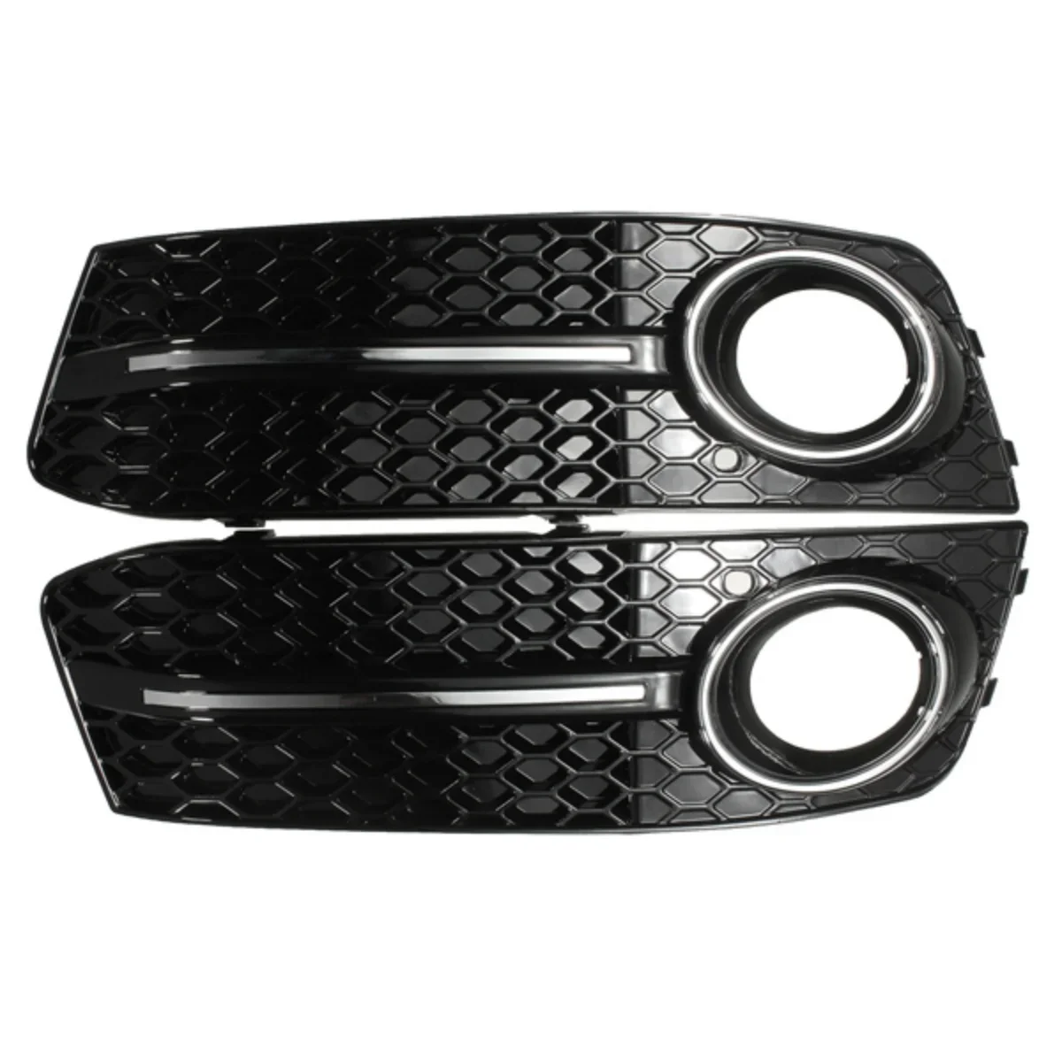 x-t-グロッシーブラック-車用フロントフォグライトメッシュグリルカバー-audi-a4-b8-2009-2011-フォグランプ-ハニカムグリルカバー