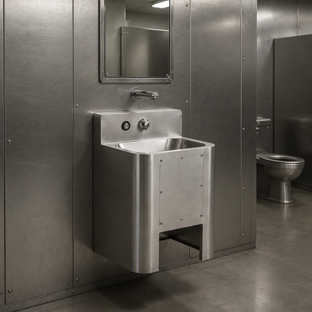 Factory Direct Modern Wind 304 Stainless Steel Washbasin Can Be Used for Prison Hotels and Other Security.