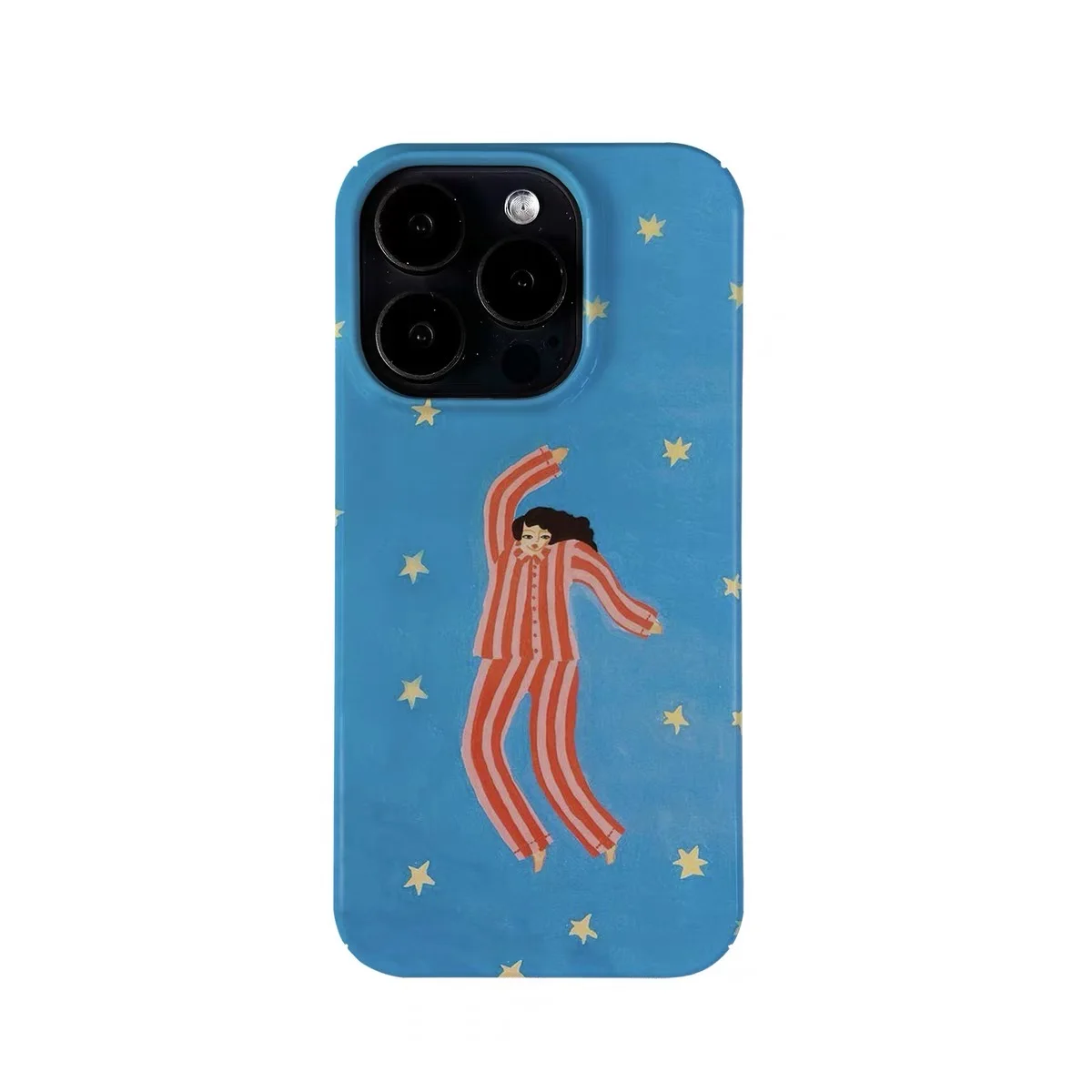 Blue pajamas star girl Phone Case For iPhone 13 Mini 12 11 Pro 14 Se 2020 XR 16 15 Plus XS Max Silicone Phone Cover iPhone Case