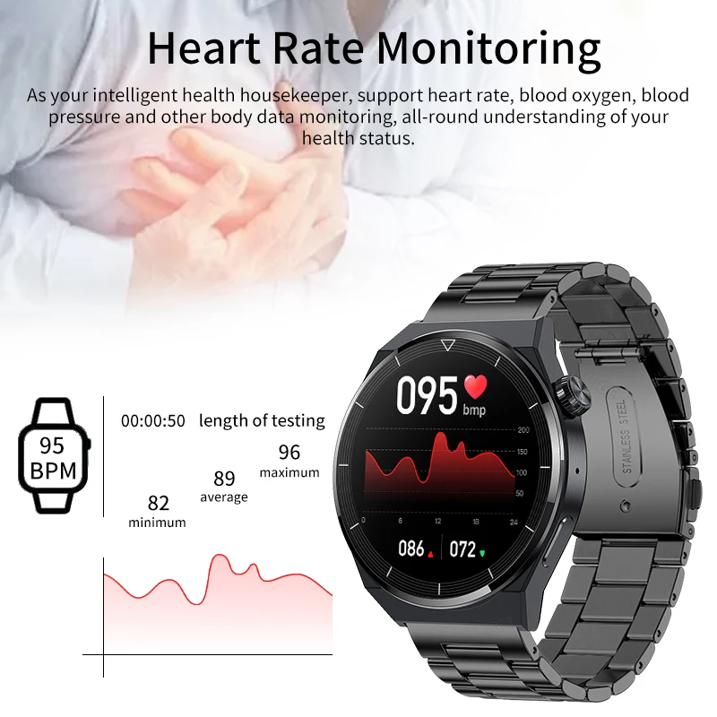 LIGE-reloj inteligente para hombre, accesorio de pulsera resistente al agua con llamadas, Bluetooth, control de la presión arterial, compatible con Android e iOS 2022, NFC