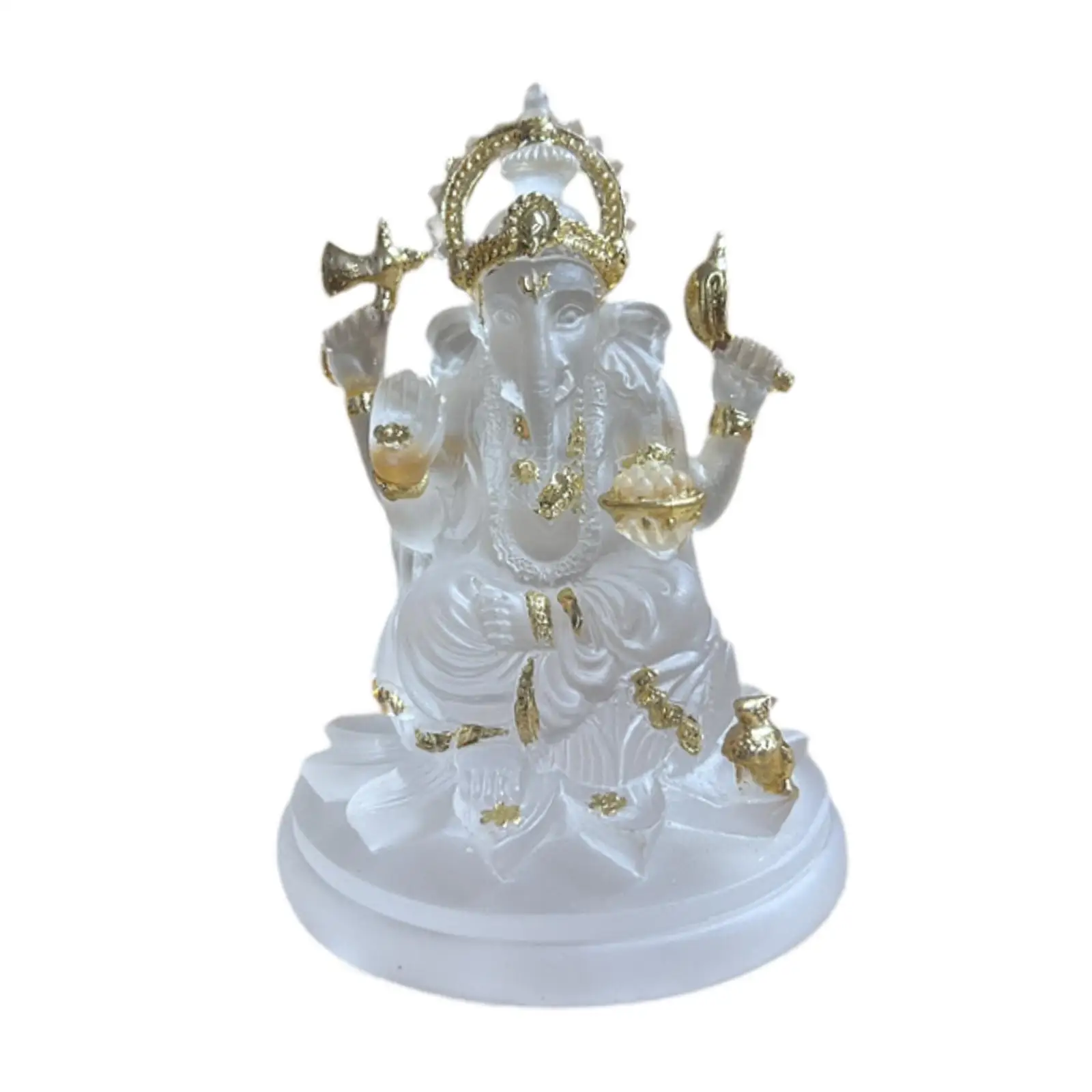 Ganesha Resin Statue Collectible Car Elephant Buddha Sculpture God Ganesh Figurine for Garden Farmhouse Office Living Room Party