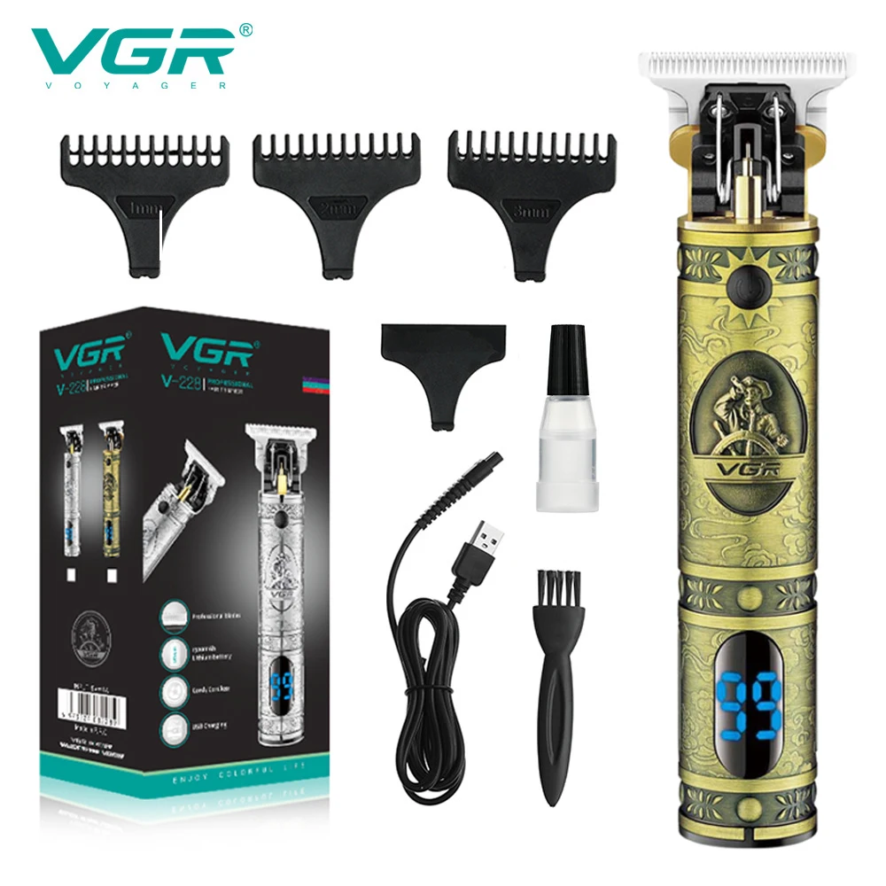 VGR V-228 Professional Hair Clipper T9 Hair Clippers LCD Electric Hair Trimmer Personal Care Barber Trimmer Cutting Machine