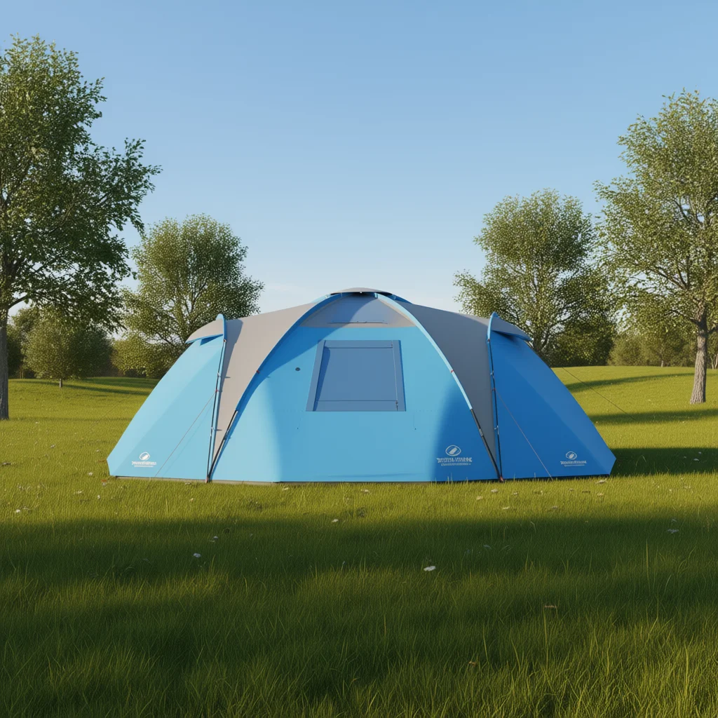 Blue 12-Person Dome Tent Waterproof Double Layer Three-Season Family Camping Tent