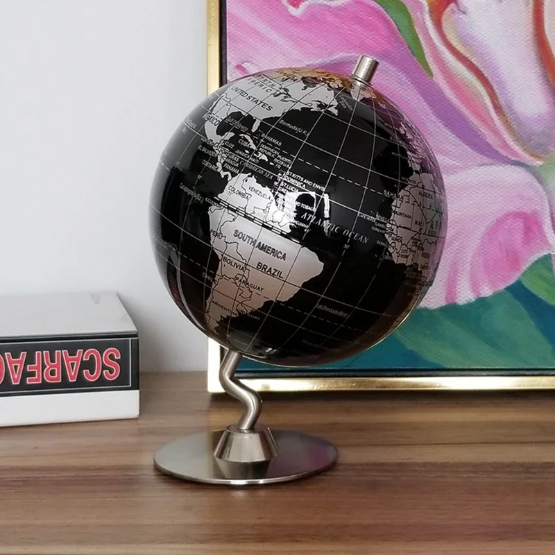 Desktop World Globe Retro Home Decor Accessories Globe Earth 14CM Light Luxury Globe Ornaments World Map Geography Office