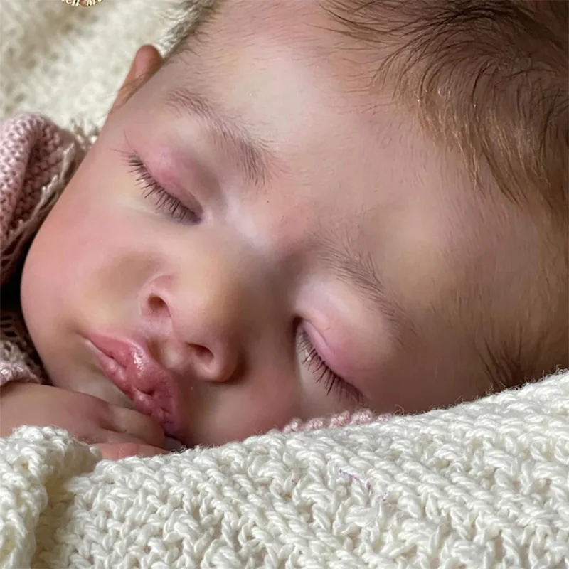 Niedokończony, świeży kolor, 20-calowy zestaw do samodzielnego wykonania lalki Reborn Mika, niepomalowany, z materiałowym korpusem.