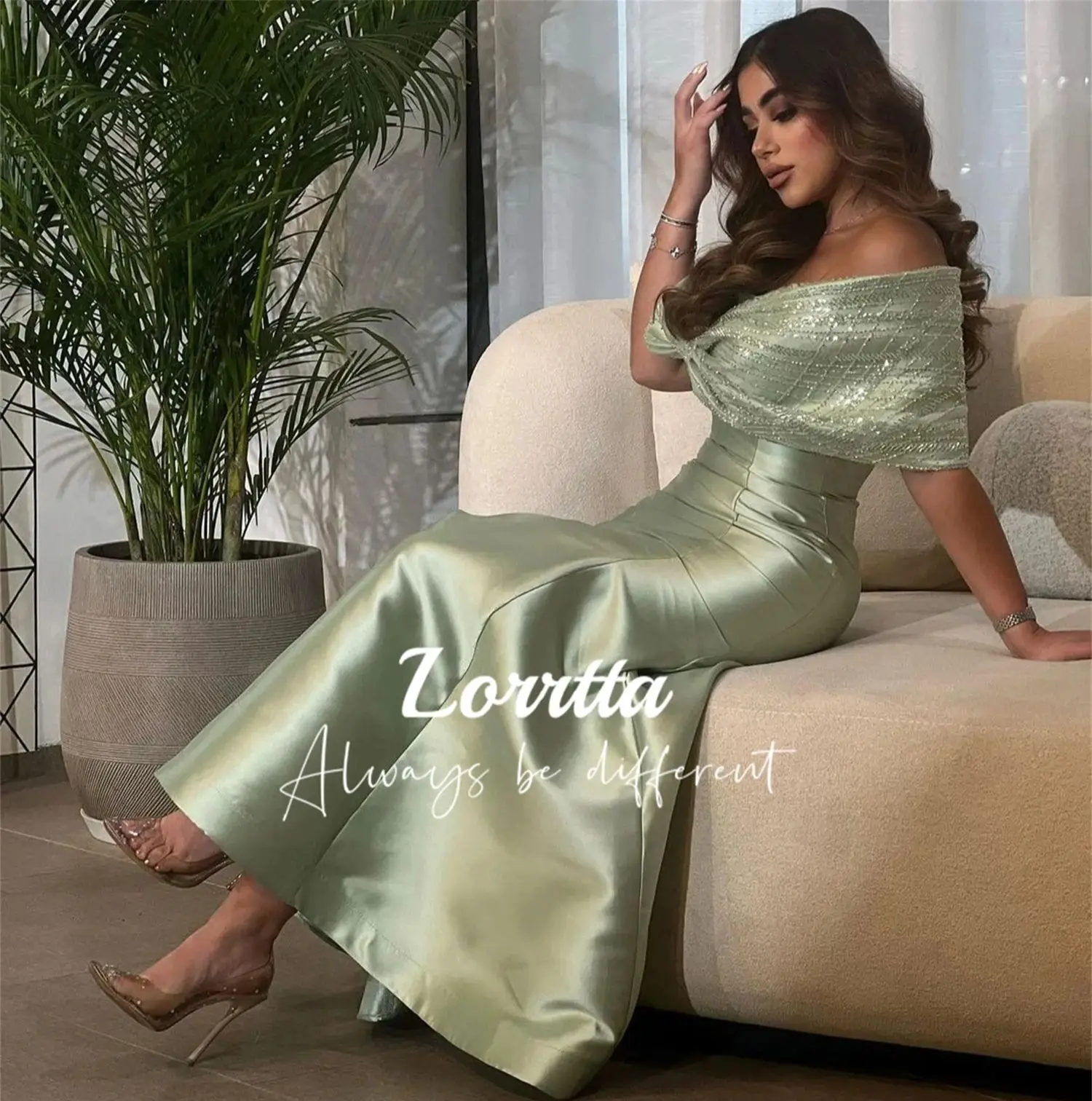 Lorrtta Formal Evening Gown Saudi Arabia Women\'s Mermaid Ball Gown Sparkling Customized فساتين مناسبة رسمية الحفلات السهرة